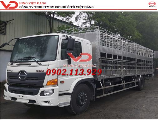 Xe Hino 6.3 tấn thùng chở gia súc FG8JT7A dài 8.6m
